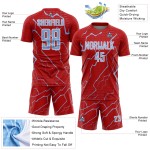 Soccer Red Light Sports Blue-White Uniform Custom Jersey Sublimation Lightning Soccer Red Light Sports Blue-White Uniform Custom Jersey Sublimation Lightning