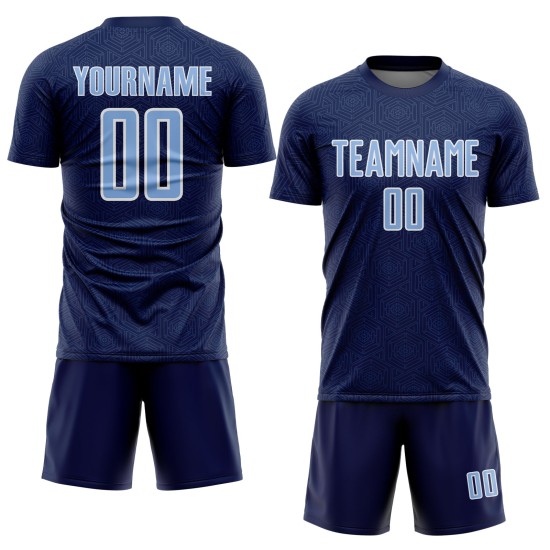 Light Uniform Jersey Geometric Sports Blue-White Soccer Shape Custom Navy Sublimation Light Uniform Jersey Geometric Sports Blue-White Soccer Shape Custom Navy Sublimation