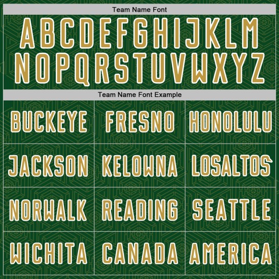 Green Geometric Shape Custom Jersey Sports Sublimation Uniform Gold-White Soccer Old