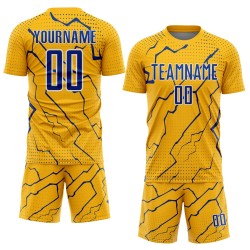 Jersey Lightning Royal-White Uniform Custom Sublimation Soccer Sports Gold Jersey Lightning Royal-White Uniform Custom Sublimation Soccer Sports Gold